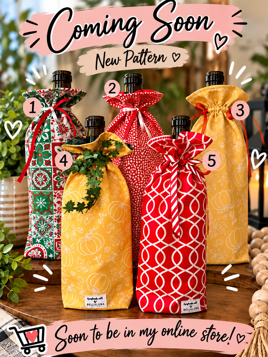 Handmade Wine Bottle Gift Bags 🍷🎀