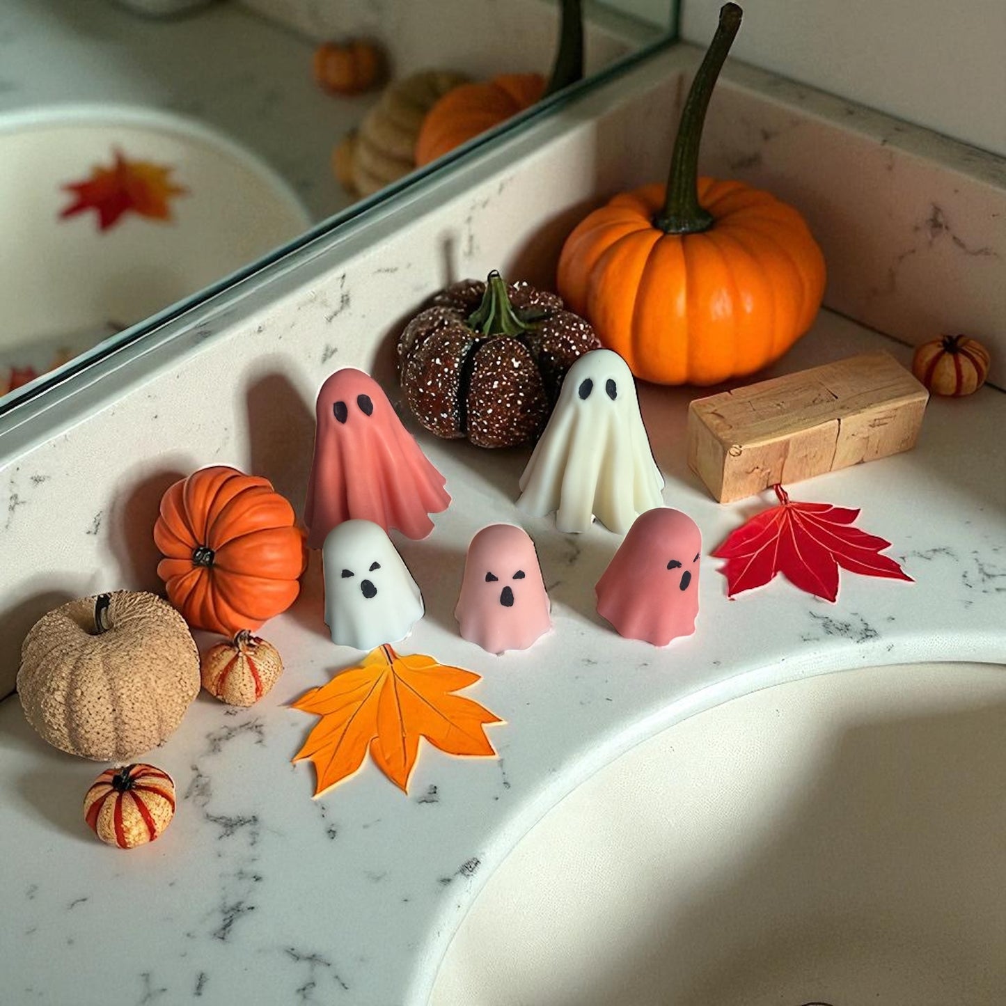 š Halloween Ghosts Soap Set ā Goat Milk with Pumpkin & Cinnamon š