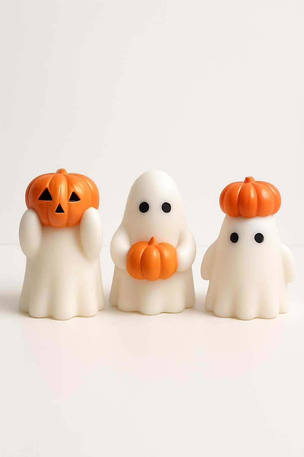 ๐ 3 Ghost Pumpkin Soap Set โ Cinnamon Essential Oil