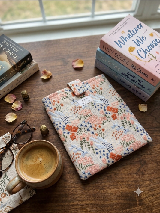 Floral Cotton Linen Book Sleeve