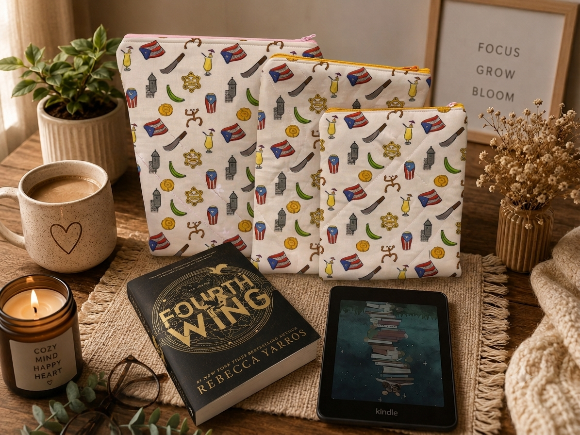 Soy Boricua Book Sleeve- White