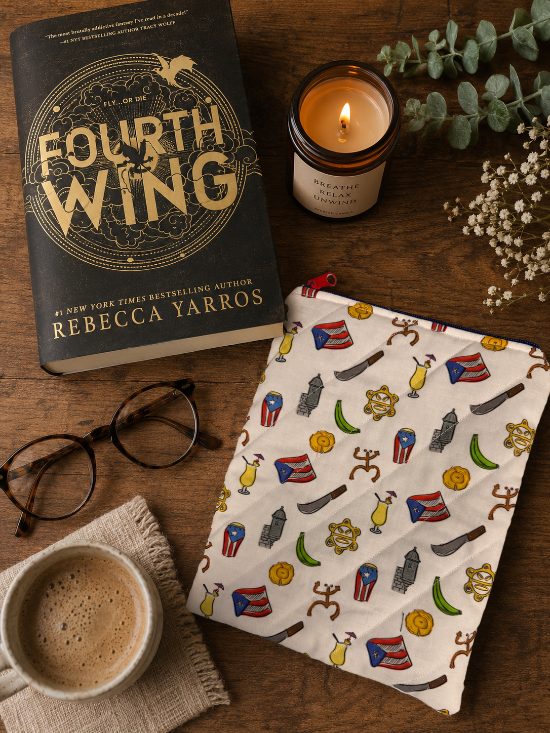 Soy Boricua Book Sleeve- White